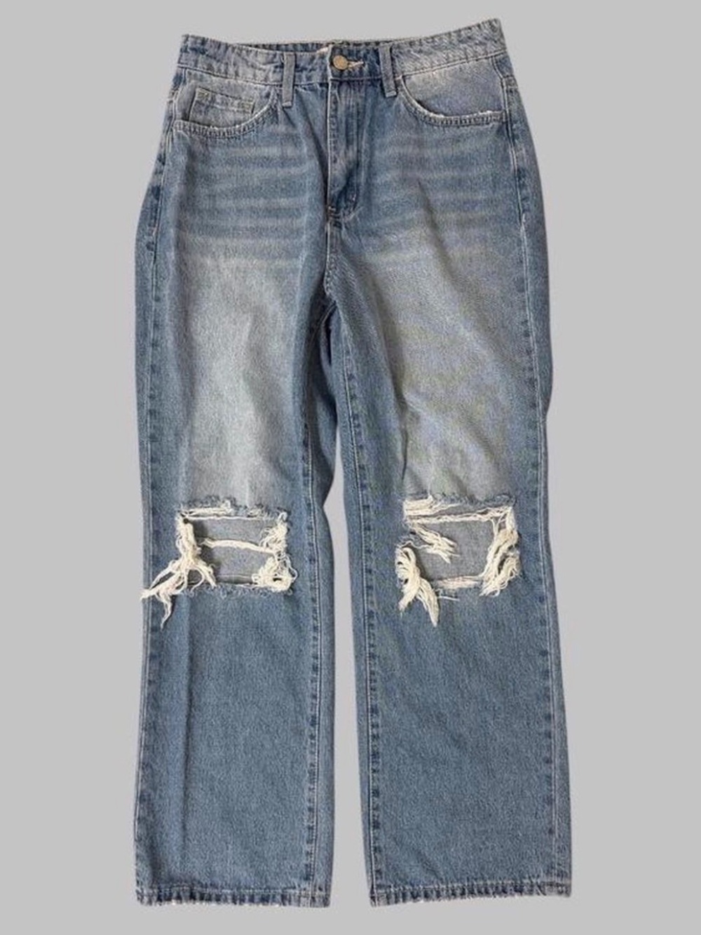 Altar'd State 100% Cotton Distressed Medium Wash Mom Jeans